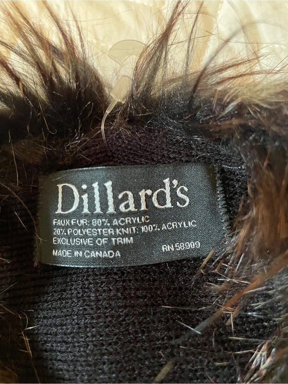 NTN Dillard's Faux Fur Collar